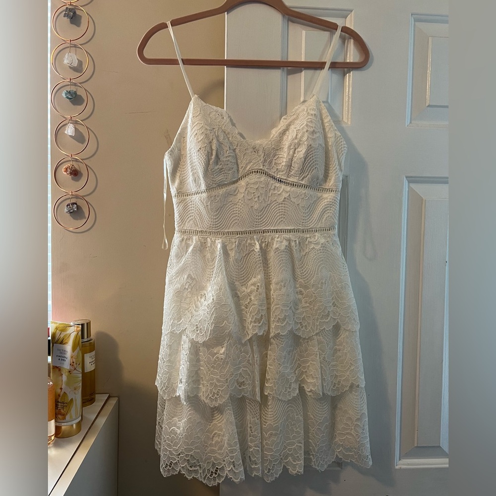White lace short dress 3/4 Small